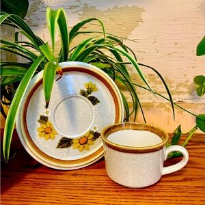 Vintage Mikasa Stone Manor Melissa F5800 Mug And Saucer(s) Japan MCM Mid-Century